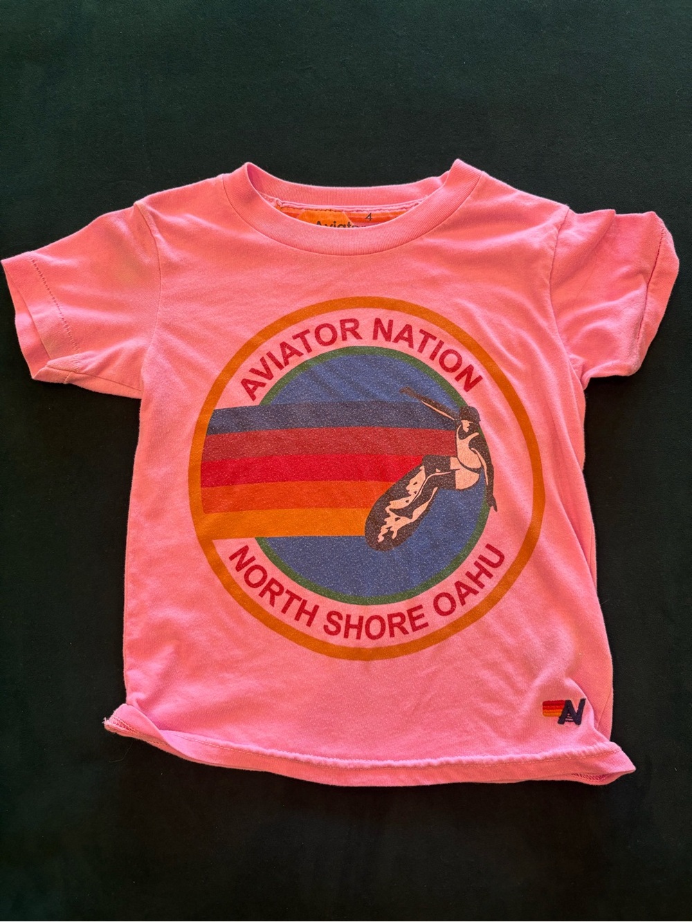 Kids Hot Pink Aviator Nation North Shore Oahu Graphic Tee